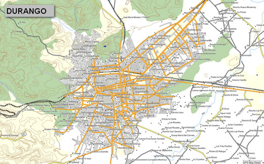 Mapa topográfico de Durango, México, para GPS Garmin :: CARTOGRAFIA GPS