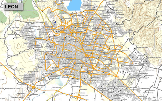 Mapa topográfico de Guanajuato, México, para GPS Garmin :: CARTOGRAFIA